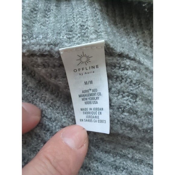 Aerie Offline Twist Front Long Sleeve Ribbed Sweater Sz Medium Athleisure EUC - Picture 10 of 14